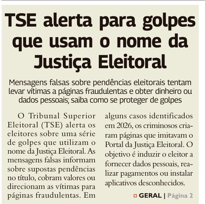 Recorte da página 1 da edição 11.113