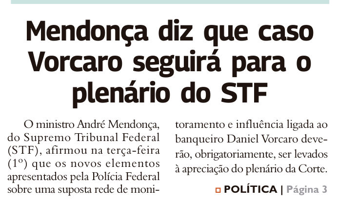 Recorte da página 1 da edição 11.113