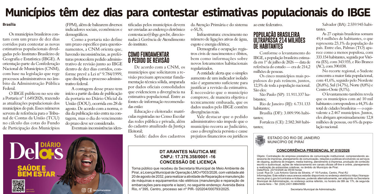 Recorte da página 6 da edição 11.113