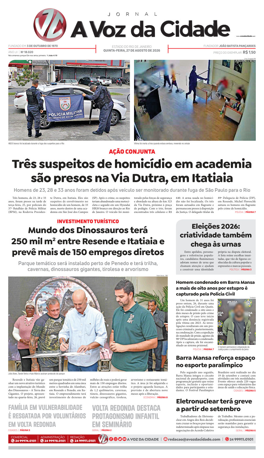 Capa da edição 18.020
